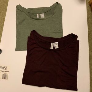 H&M DIVIDED Maroon and Olive Colored Basic Tees